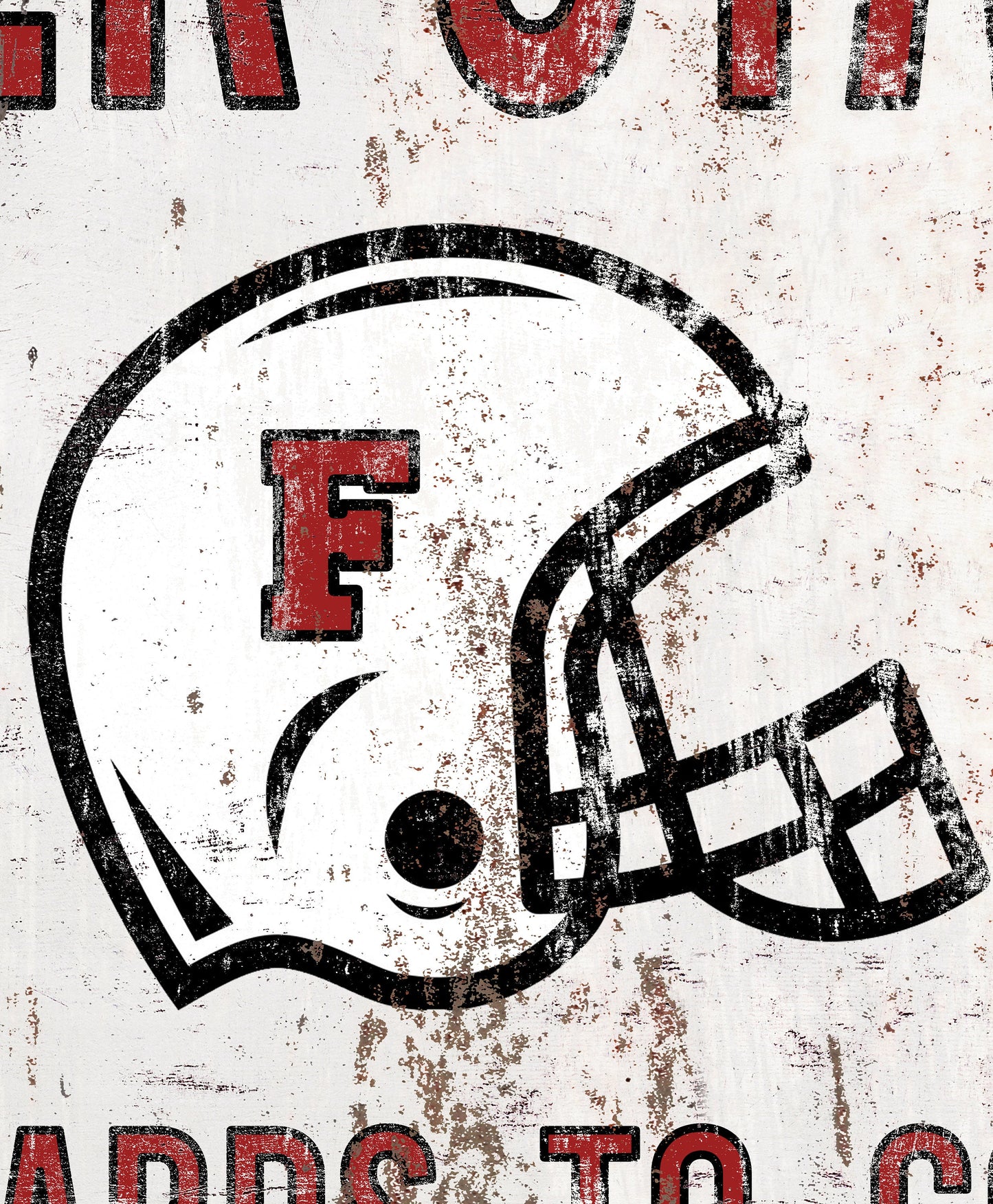 Custom Football Scoreboard Sign Vintage Distressed Rustic Canvas Industrial Game Room Media Nursery Kids Boys Room Decor Rusted Red Stadium