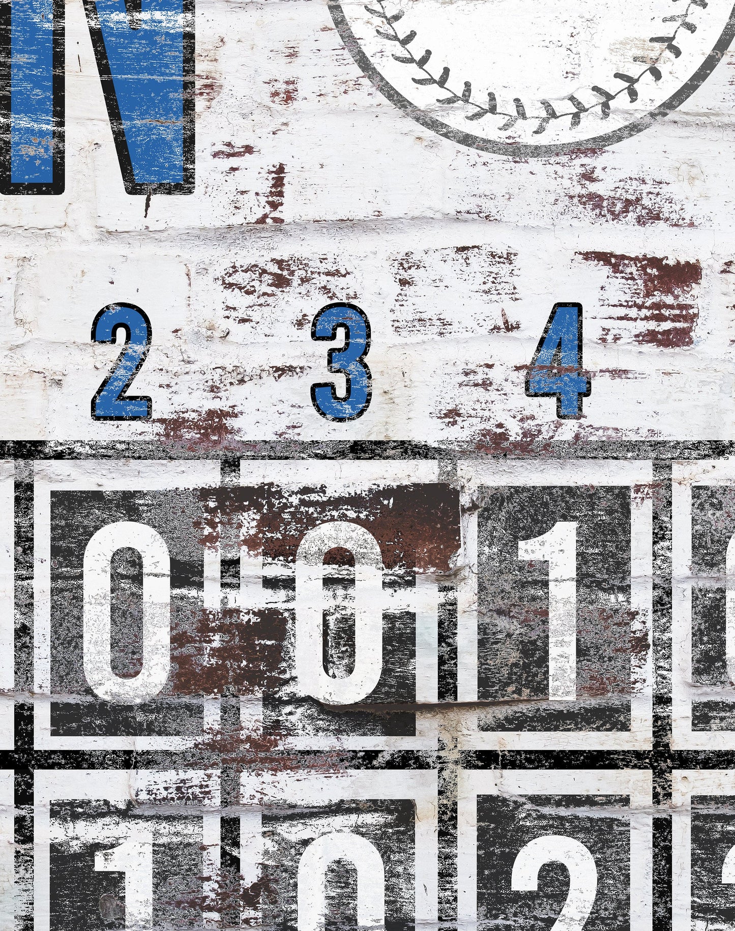 Custom Baseball Scoreboard Sign Vintage Custom Canvas Man Cave Game Room Media Nursery Kids boys Room Decor MLB Baseball Sports Bar Decor