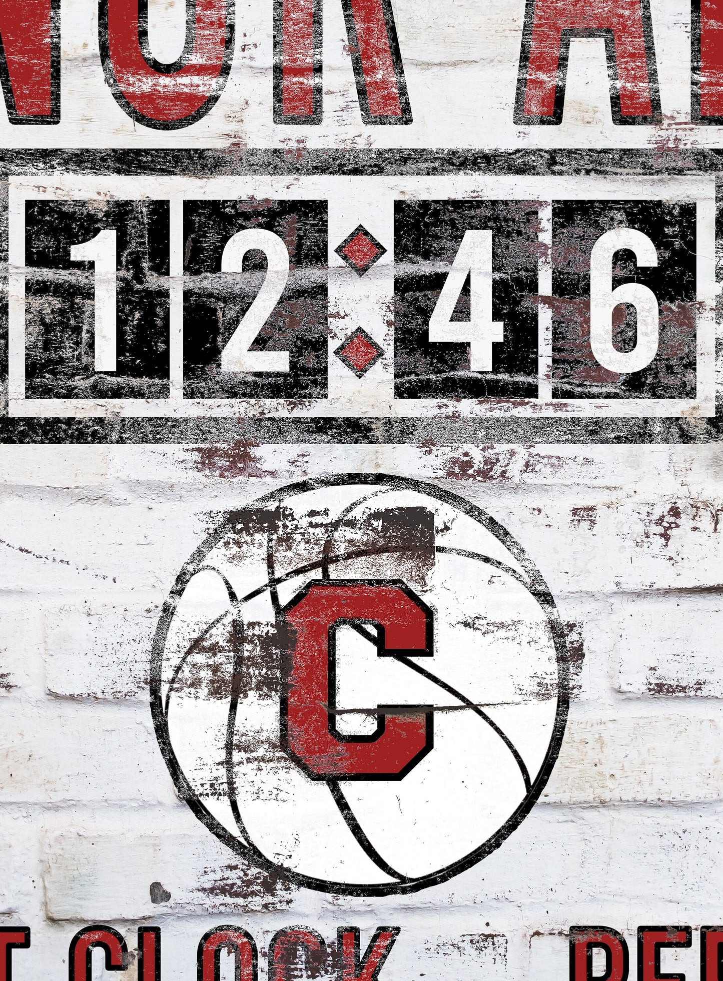 Custom Basketball Scoreboard Sign Vintage Distressed Rustic Canvas Industrial Game Room Media Nursery Kids Boys Room Decor