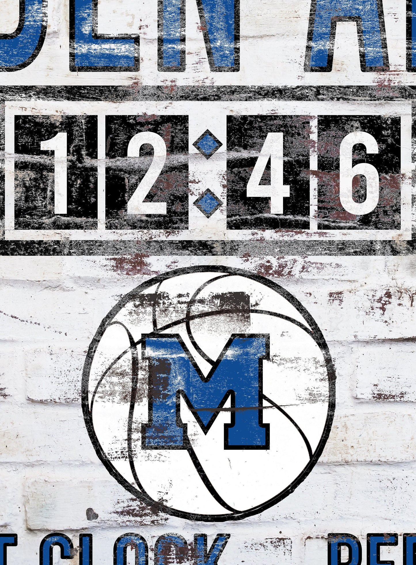 Custom Basketball Scoreboard Sign Vintage Distressed Rustic Canvas Industrial Game Room Media Nursery Kids Boys Room Decor