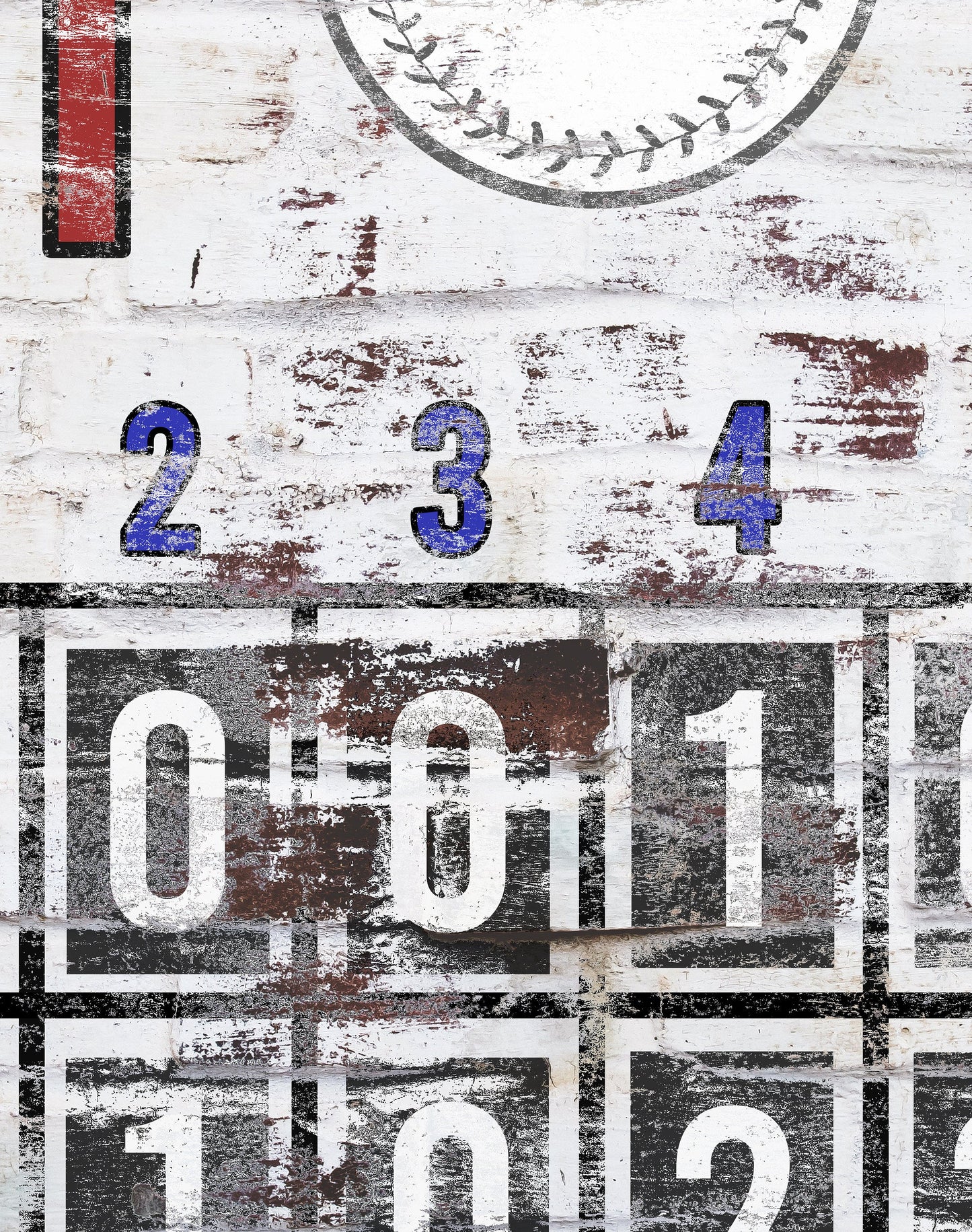 Custom Baseball Scoreboard Sign Vintage Sports Bar Canvas Industrial Game Room Media Nursery Kids boys Room Decor MLB Baseball Decor