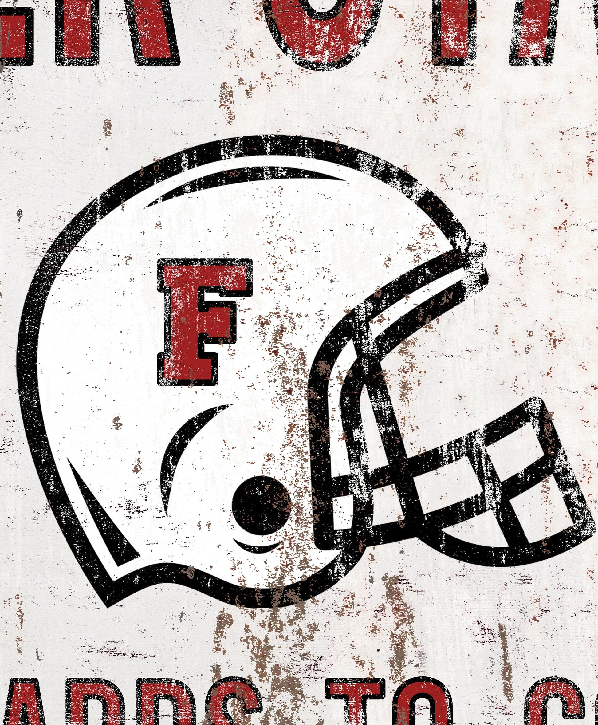 Custom Football Scoreboard Sign Vintage Distressed Rustic Canvas Industrial Game Room Media Nursery Kids Boys Room Decor Rusted Red Stadium