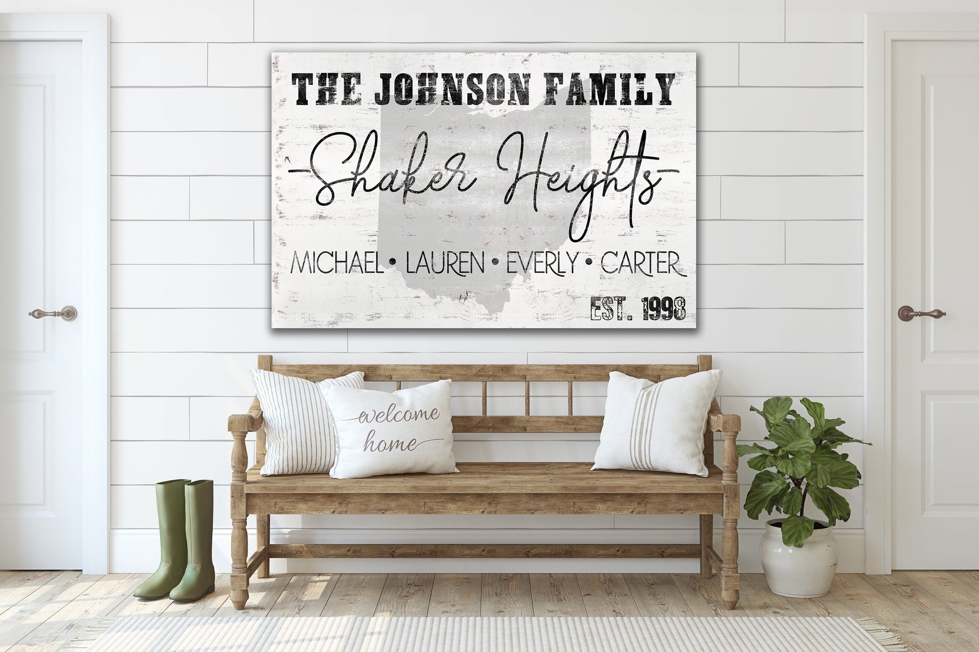 Last Name Sign, Custom Family Sign, Farmhouse Sign, Custom Name Sign, Family Name Sign, Canvas Print, Farmhouse Decor