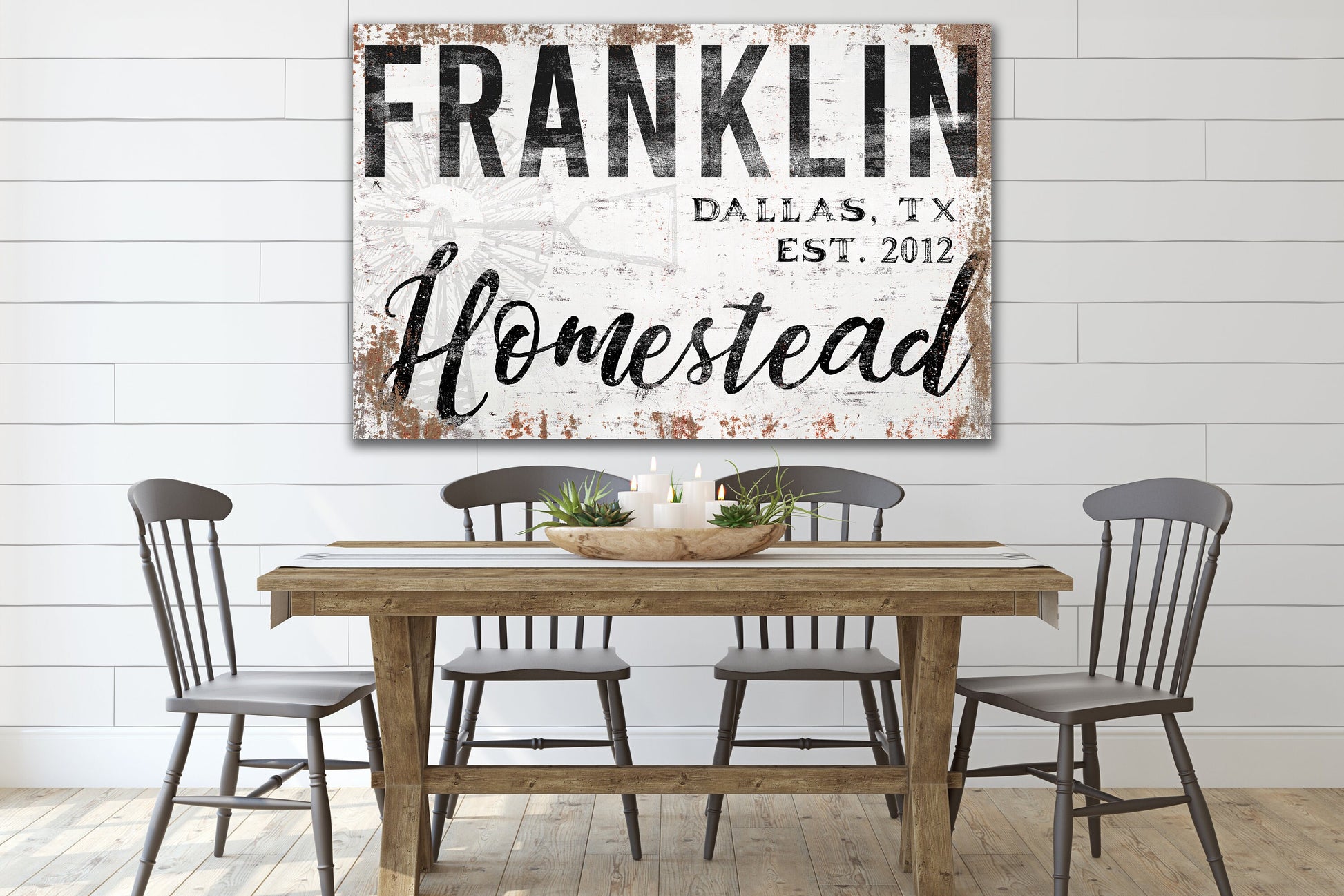 Last Name Sign, Homestead Sign, Farmhouse Sign, Custom Name Sign, Family Name Sign, Canvas Print, Farmhouse Decor