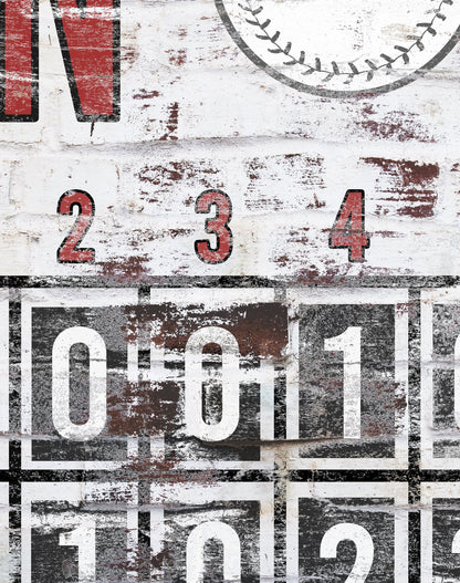 Custom Baseball Scoreboard Sign Vintage Boy's Room Decor Canvas Game Room Media Nursery Kids Room Decor MLB Teams Man Cave Sports Room Decor
