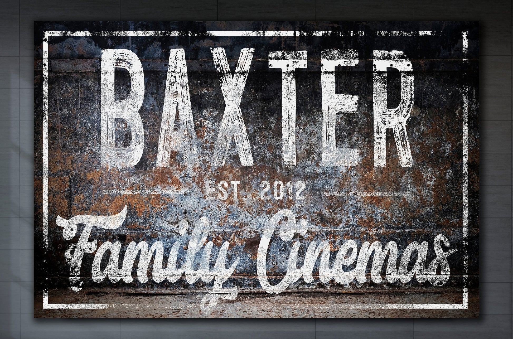 Last Name Sign, Custom Cinema Sign, Farmhouse Sign, Custom Name Sign, Family Name Sign, Canvas Print, Farmhouse Decor, Custom Theater Sign