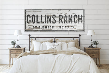 Last Name Sign, Ranch Sign, Farmhouse Sign, Custom Name Sign, Family Name Sign, Canvas Print, Farmhouse Decor