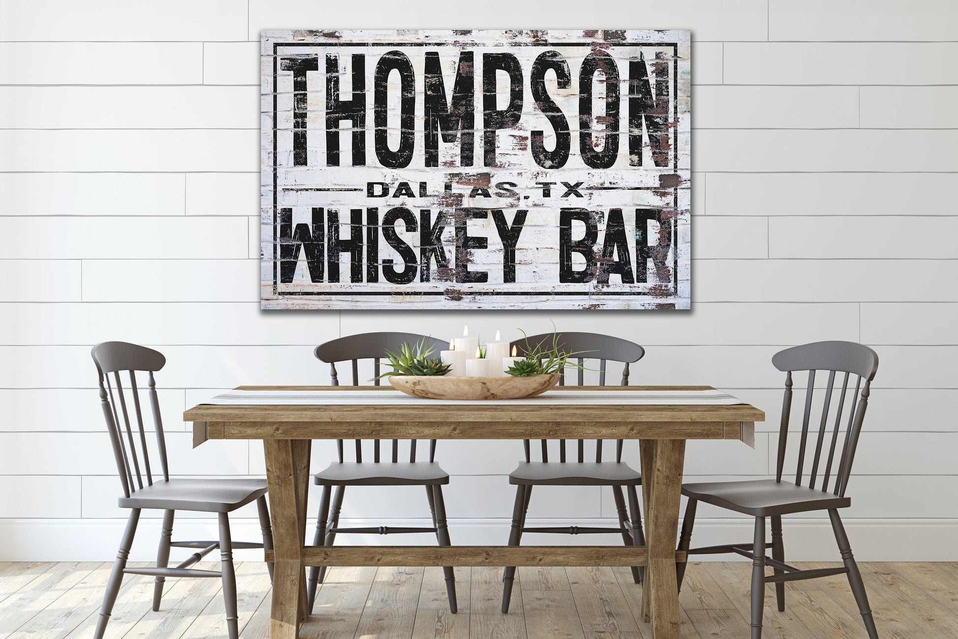 Last Name Sign, Whiskey Bar Sign, Farmhouse Sign, Custom Name Sign, Family Name Sign, Canvas Print, Farmhouse Decor, Game Room Sign