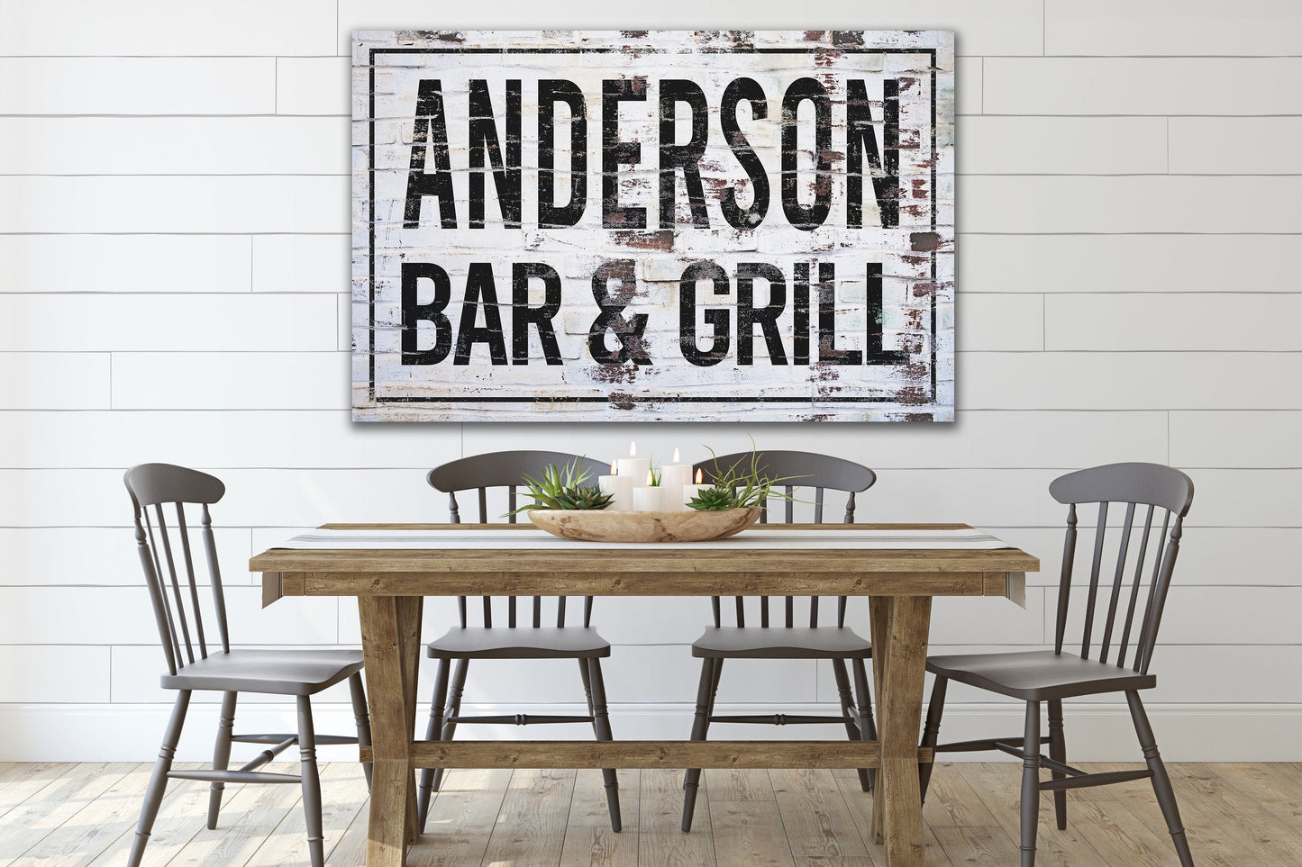 Personalized Bar and Grill Sign, Custom Farmhouse Sign, Sports Bar Decor, Man Cave, Canvas Print, Farmhouse Decor, Game Room