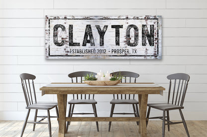 Last Name Sign, Ranch Sign, Farmhouse Sign, Custom Name Sign, Family Name Sign, Canvas Print, Farmhouse Decor