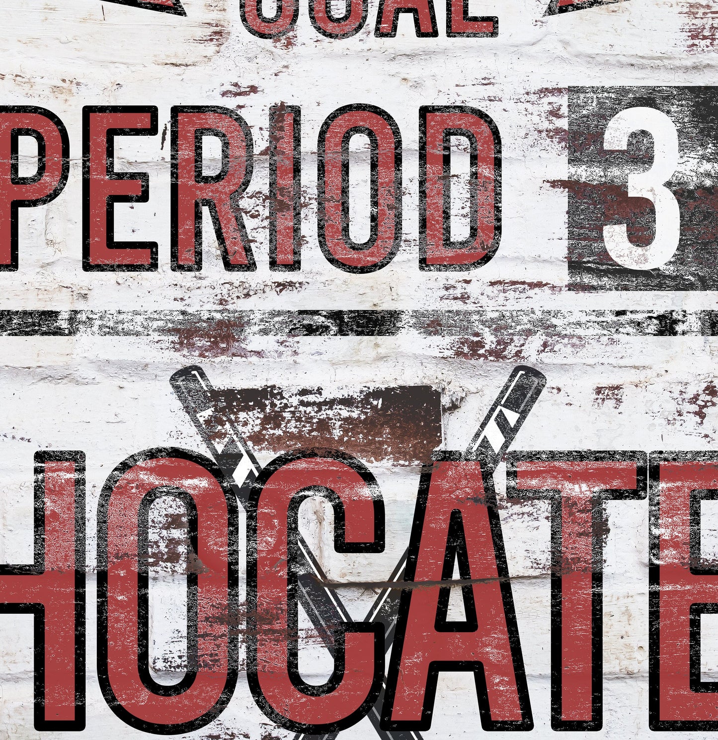 Custom Hockey Scoreboard Sign Vintage Distressed Rustic Canvas Industrial Game Room Media Nursery Kids Room Decor