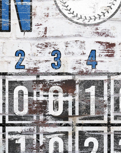 Custom Baseball Scoreboard Sign Vintage Custom Canvas Man Cave Game Room Media Nursery Kids boys Room Decor MLB Baseball Sports Bar Decor