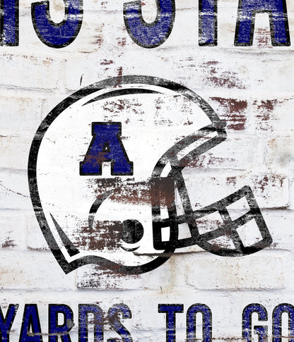 Custom Football Scoreboard Sign Vintage Distressed Rustic Canvas Industrial Modern Wall Decor Game Room Media Bar NFL College