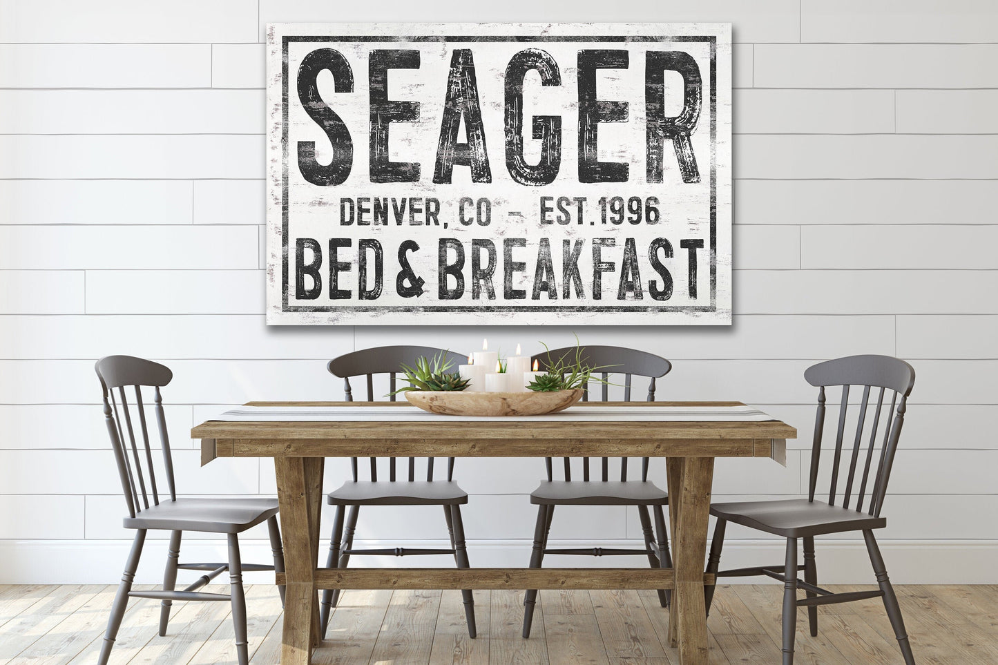 Personalized Bed and Breakfast Sign, Custom Farmhouse Sign, Wedding Gift, Housewarming Gift, Family Name Sign, Canvas Print, Farmhouse Decor