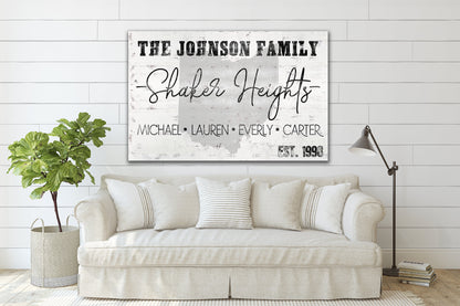 Last Name Sign, Custom Family Sign, Farmhouse Sign, Custom Name Sign, Family Name Sign, Canvas Print, Farmhouse Decor