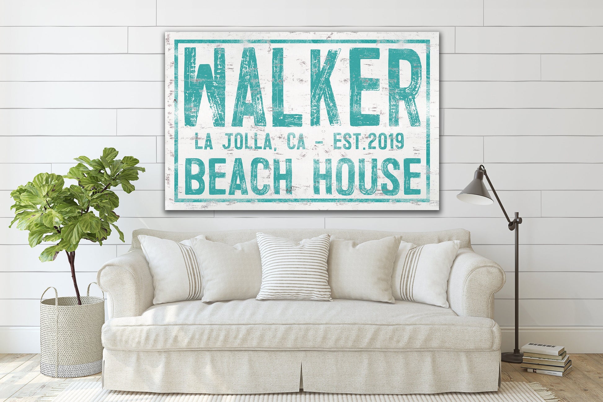 Last Name Sign, Beach House Sign, Custom Farmhouse Sign, Custom Name Sign, Family Name Sign, Canvas Print, Farmhouse Decor