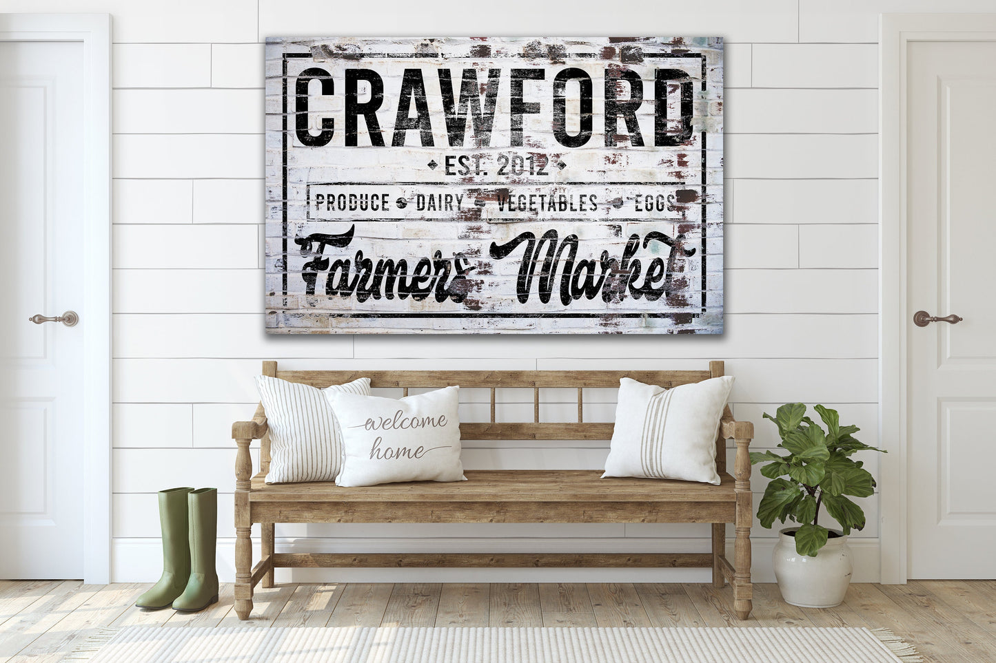 Personalized Farmers Market Sign, Farmhouse Sign, Farmer's Market Decor, Family Name Sign, Canvas Print, Farmhouse Decor