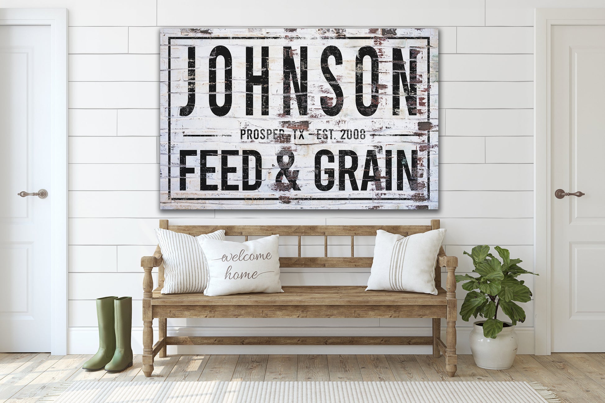 Last Name Sign, Feed and Grain Sign, Farmhouse Sign, Custom Name Sign, Family Name Sign, Canvas Print, Farmhouse Decor, ranch sign