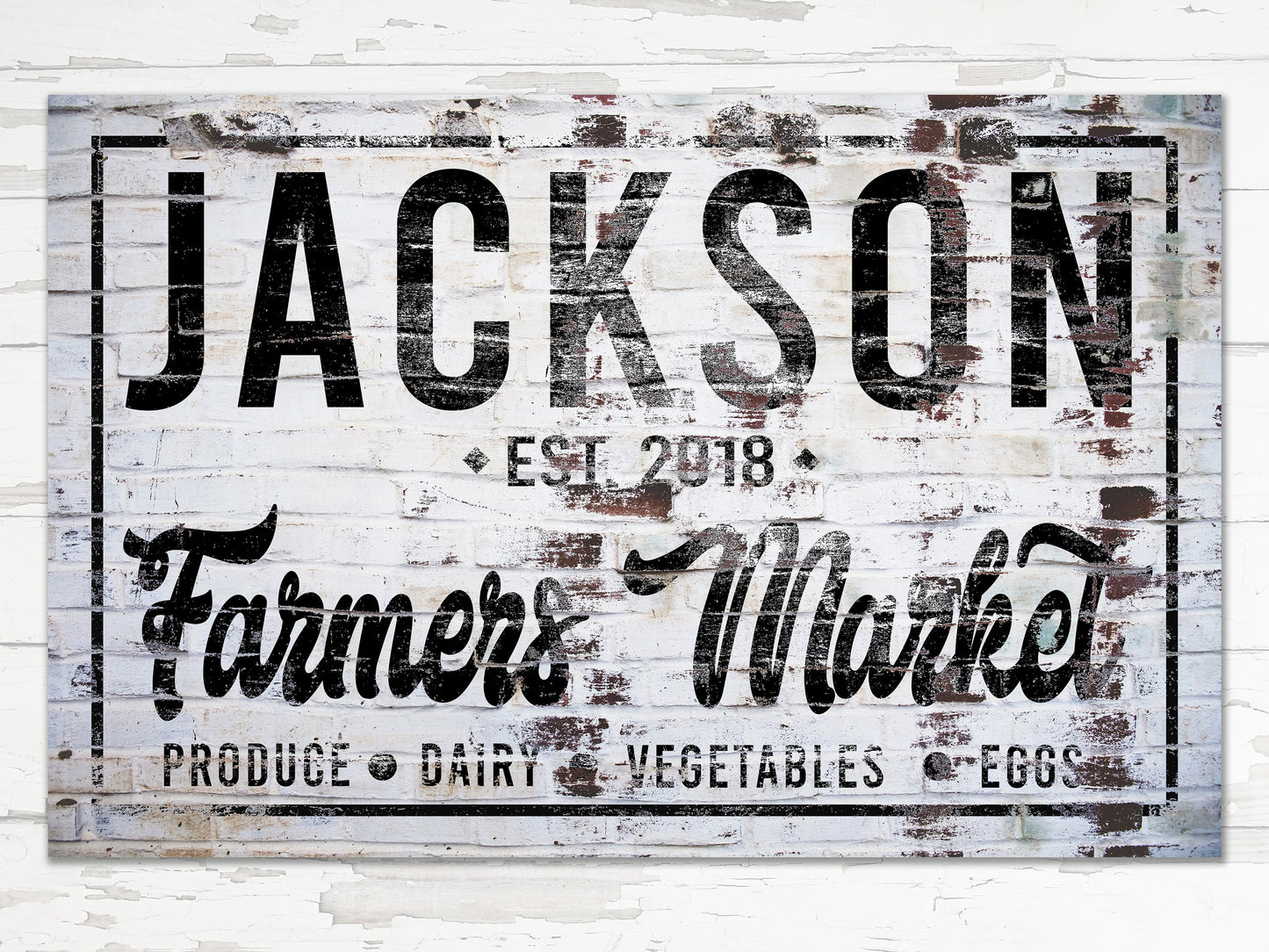 Last Name Sign, Farmers Market Sign, Farmhouse Sign, Custom Name Sign, Family Name Sign, Canvas Print, Farmhouse Decor, General Store Sign