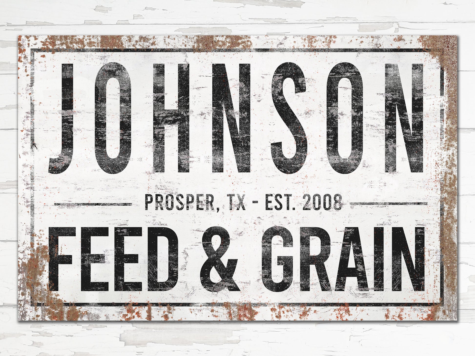 Last Name Sign, Feed and Grain Sign, Farmhouse Sign, Custom Name Sign, Family Name Sign, Canvas Print, Farmhouse Decor, ranch sign