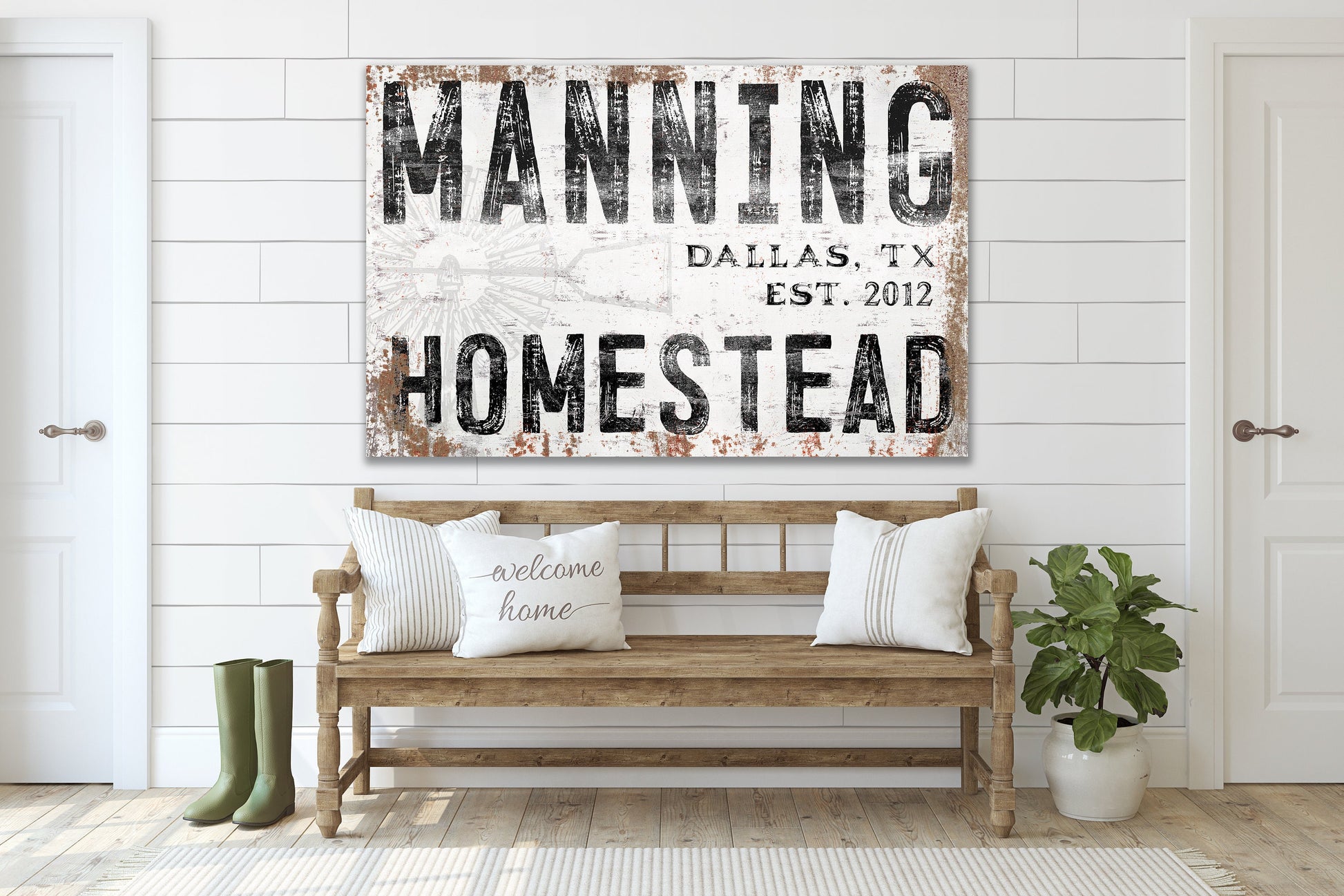 Last Name Sign, Homestead Sign, Farmhouse Sign, Custom Name Sign, Family Name Sign, Canvas Print, Farmhouse Decor