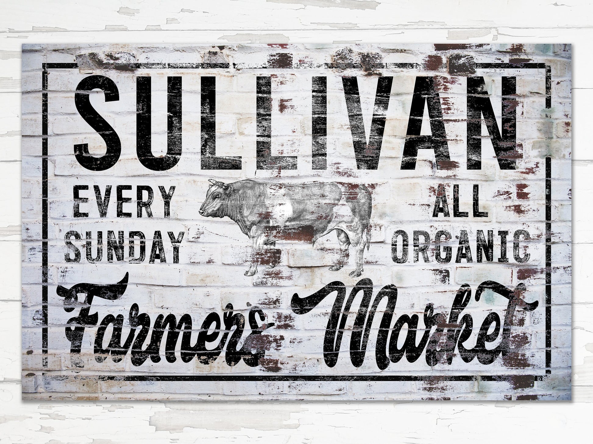 Personalized Farmer's Market Sign, Custom Farmhouse Sign, Wedding Gift, Housewarming Gift, Canvas Print, Farmhouse Decor