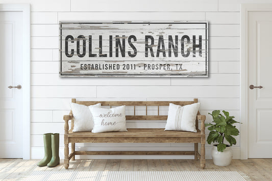 Last Name Sign, Ranch Sign, Farmhouse Sign, Custom Name Sign, Family Name Sign, Canvas Print, Farmhouse Decor