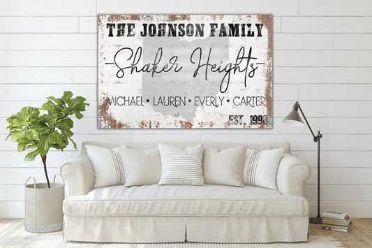 Last Name Sign, Custom Family Sign, Farmhouse Sign, Custom Name Sign, Family Name Sign, Canvas Print, Farmhouse Decor