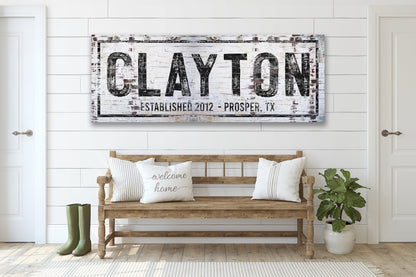 Last Name Sign, Ranch Sign, Farmhouse Sign, Custom Name Sign, Family Name Sign, Canvas Print, Farmhouse Decor