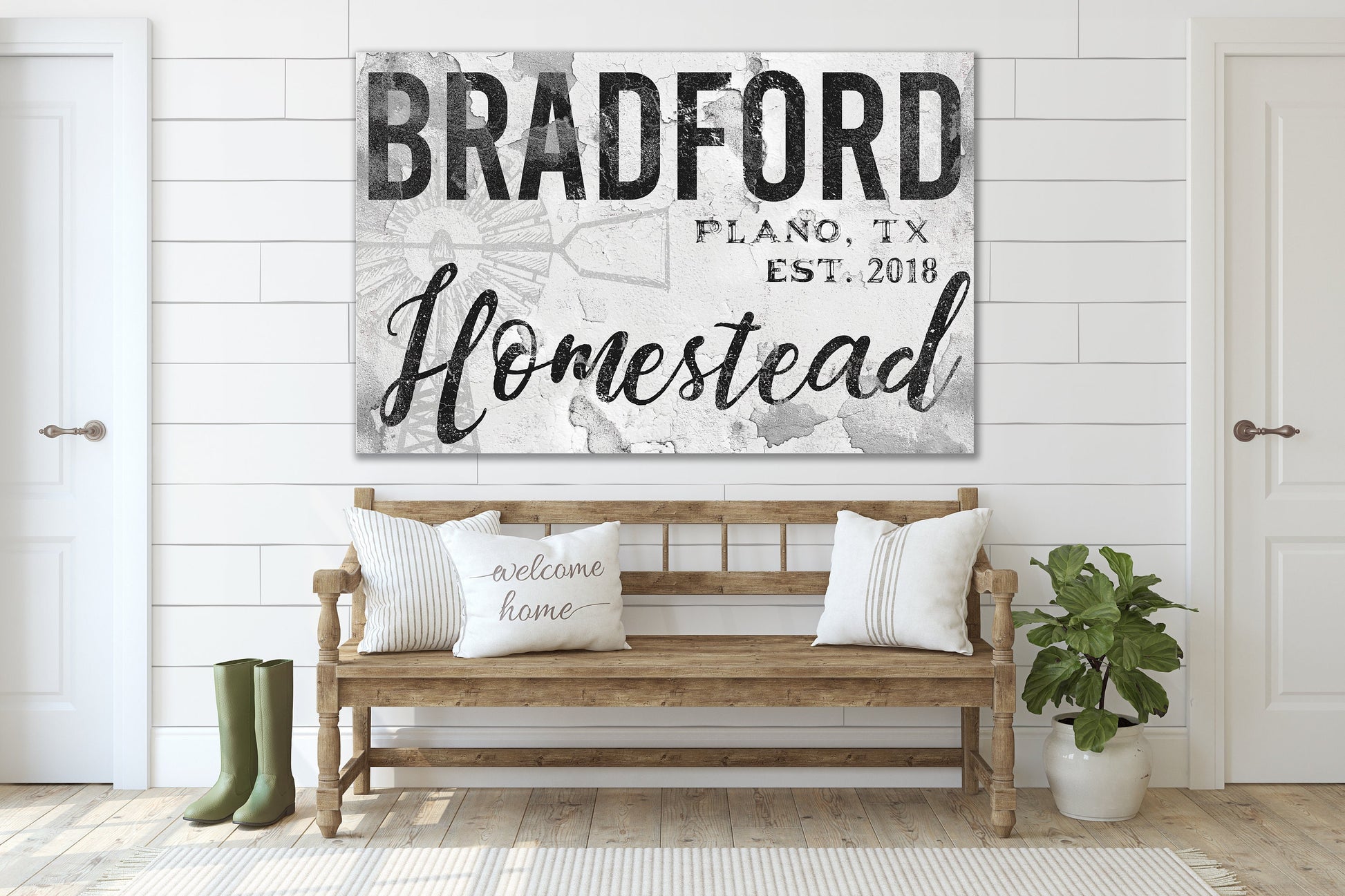 Last Name Sign, Homestead Sign, Farmhouse Sign, Custom Name Sign, Family Name Sign, Canvas Print, Farmhouse Decor