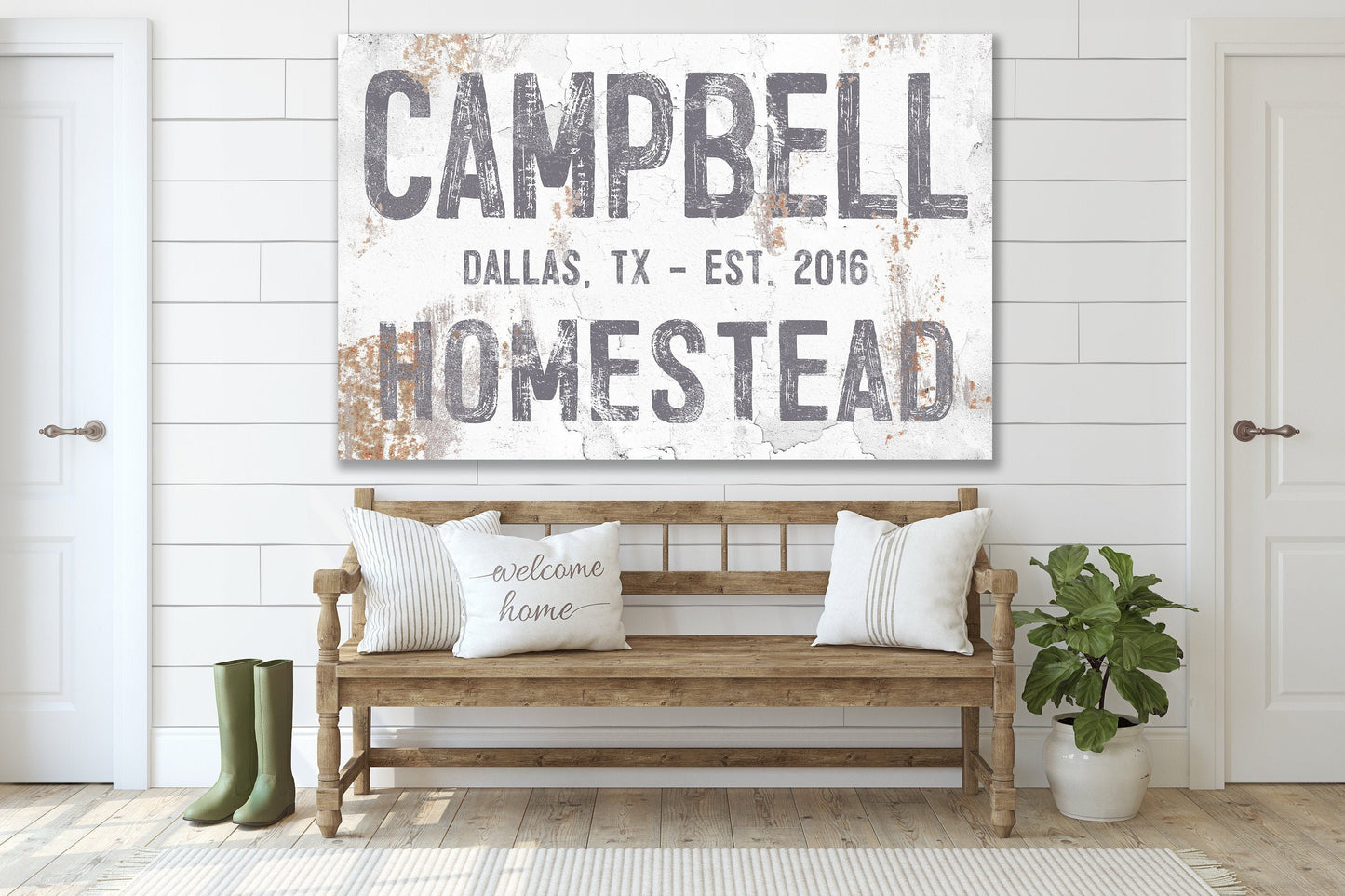 Personalized Homestead Sign, Custom Farmhouse Sign, Custom Wedding Gift, Housewarming Gift, Custom Name Sign, Canvas Print, Farmhouse Decor