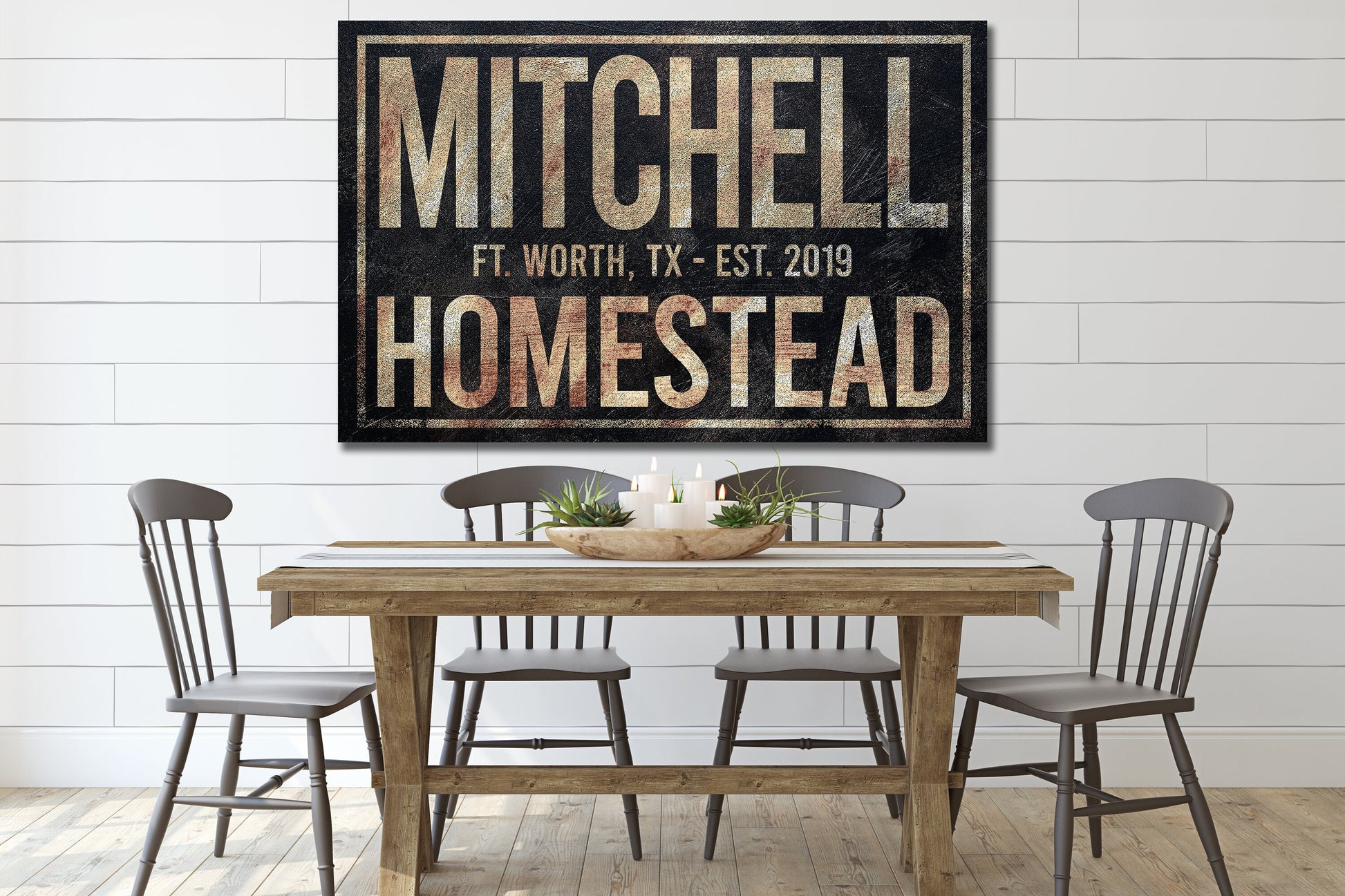 Last Name Sign, Homestead Sign, Farmhouse Sign, Custom Name Sign, Family Name Sign, Canvas Print, Farmhouse Decor