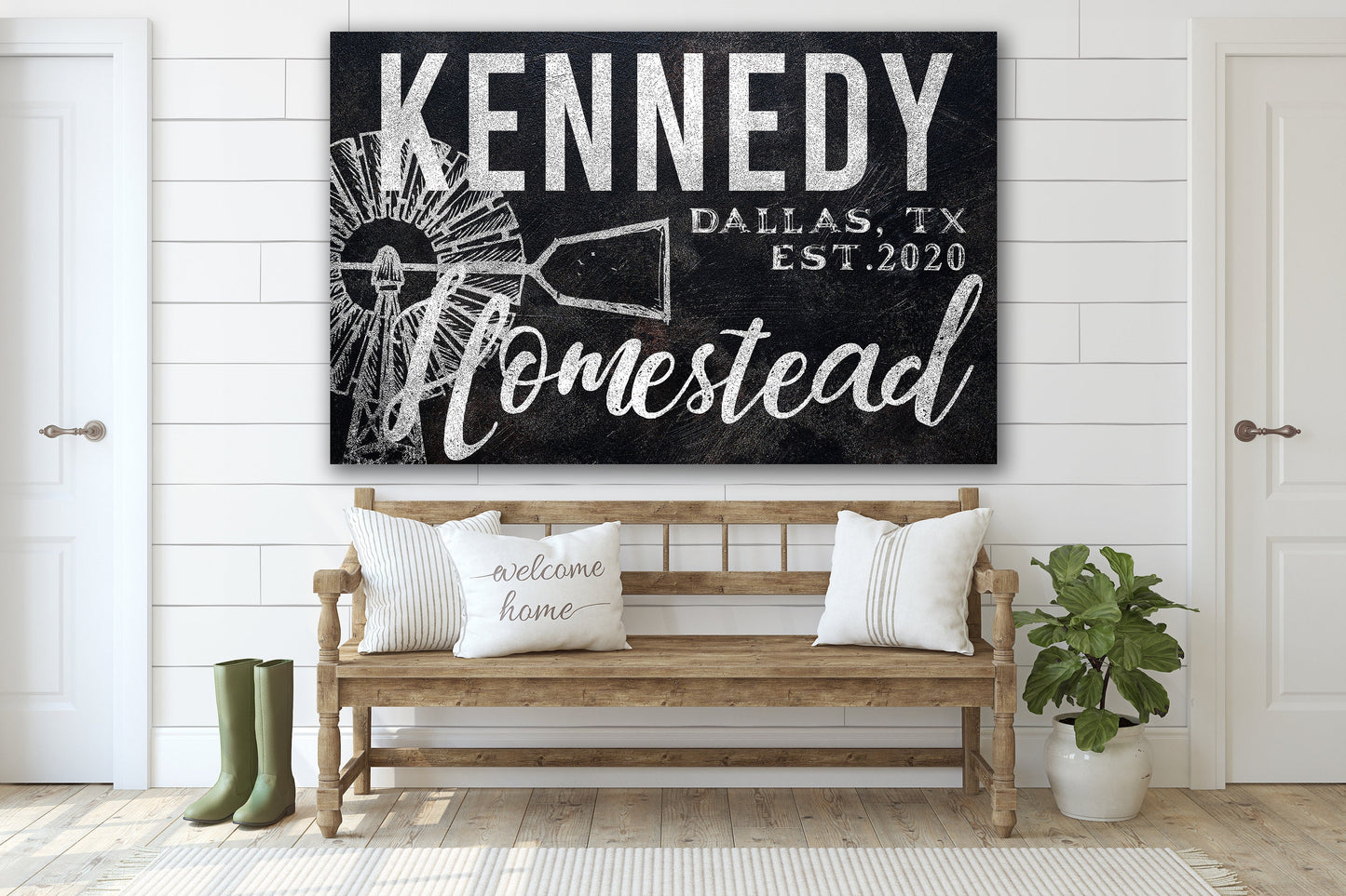 Last Name Sign, Homestead Sign, Farmhouse Sign, Custom Name Sign, Family Name Sign, Canvas Print, Farmhouse Decor