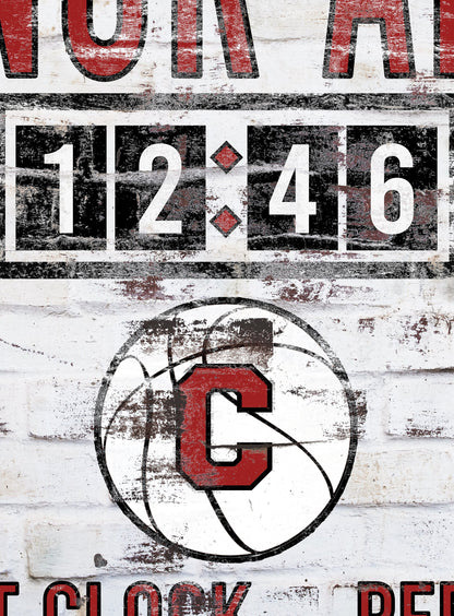 Custom Basketball Scoreboard Sign Vintage Distressed Rustic Canvas Industrial Game Room Media Nursery Kids Boys Room Decor