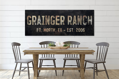 Last Name Sign, Ranch Sign, Farmhouse Sign, Custom Name Sign, Family Name Sign, Canvas Print, Farmhouse Decor