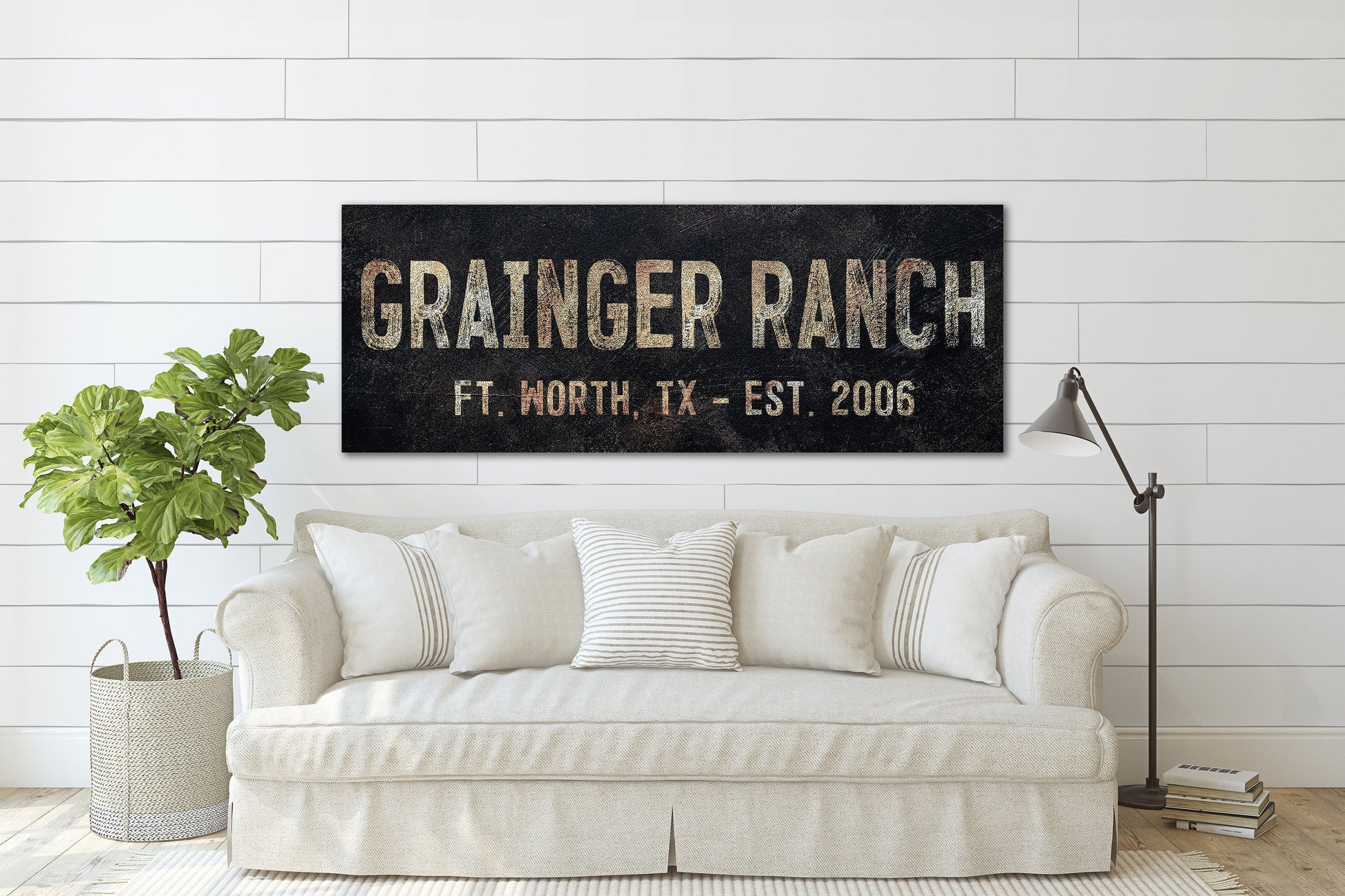 Last Name Sign, Ranch Sign, Farmhouse Sign, Custom Name Sign, Family Name Sign, Canvas Print, Farmhouse Decor