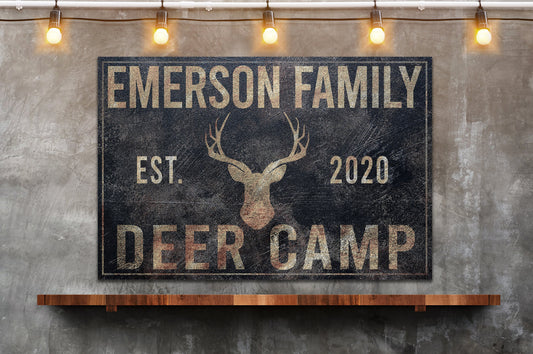 Deer Hunting Sign, Hunting Lodge, Farmhouse Sign, Custom Canvas Sign, Family Name Sign, Farmhouse Decor, Hunting Lodge, Man Cave