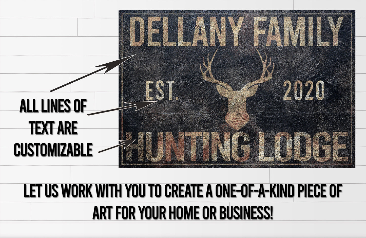 Deer Hunting Sign, Hunting Lodge, Farmhouse Sign, Custom Canvas Sign, Family Name Sign, Farmhouse Decor, Hunting Lodge, Man Cave