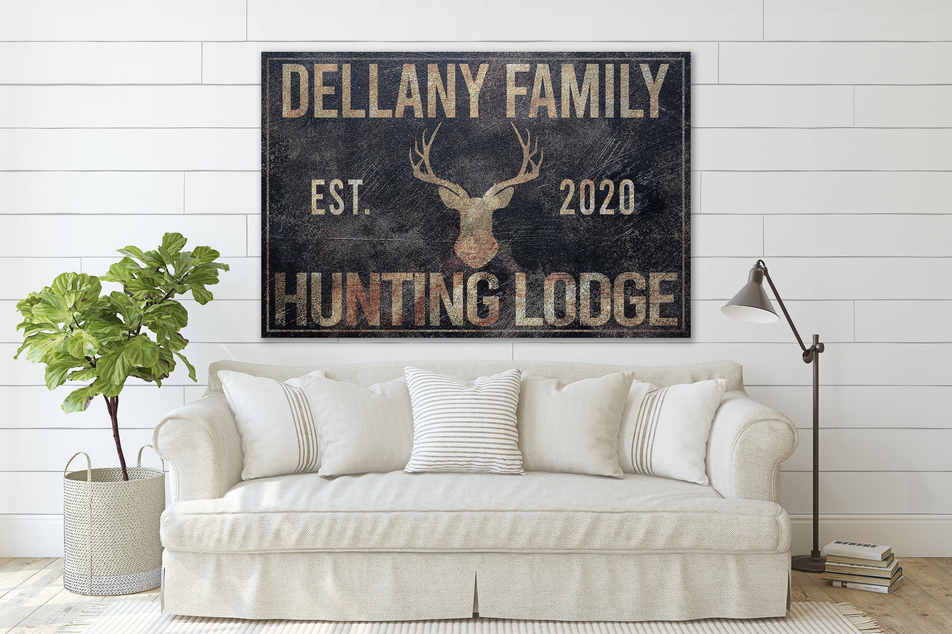 Deer Hunting Sign, Hunting Lodge, Farmhouse Sign, Custom Canvas Sign, Family Name Sign, Farmhouse Decor, Hunting Lodge, Man Cave