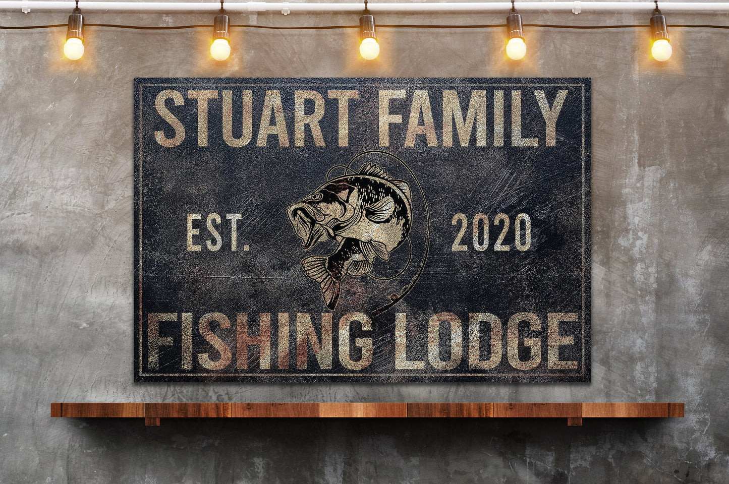 Fishing Sign, Fishing Lodge, Farmhouse Sign, Custom Canvas Sign, Family Name Sign, Farmhouse Decor, Tackle Shop, Man Cave, Bass fishing