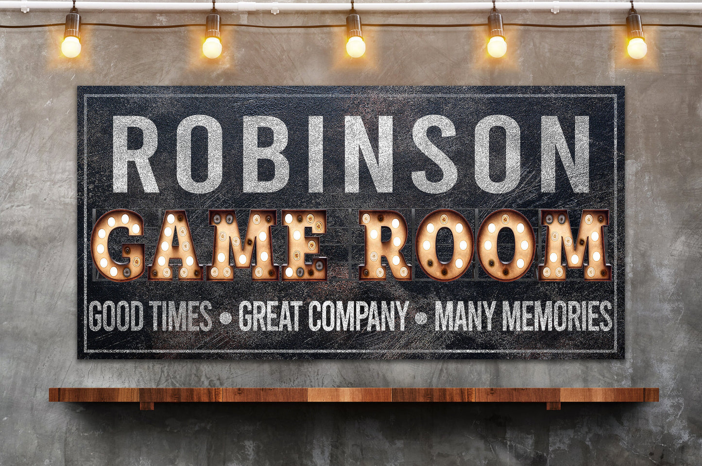 Custom Game Room Sign, Arcade Sign, Custom Name Sign, Family Name Sign, Canvas Print, Sports Decor, Media Room Sign, Poker Room