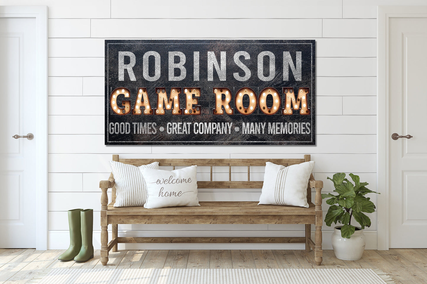 Custom Game Room Sign, Arcade Sign, Custom Name Sign, Family Name Sign, Canvas Print, Sports Decor, Media Room Sign, Poker Room