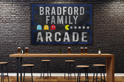 Custom Arcade Sign, Game Room Sign, Media Room Sign, Custom Name Sign, Canvas Print, Man Cave Decor, Gamer Sign, Poker Room