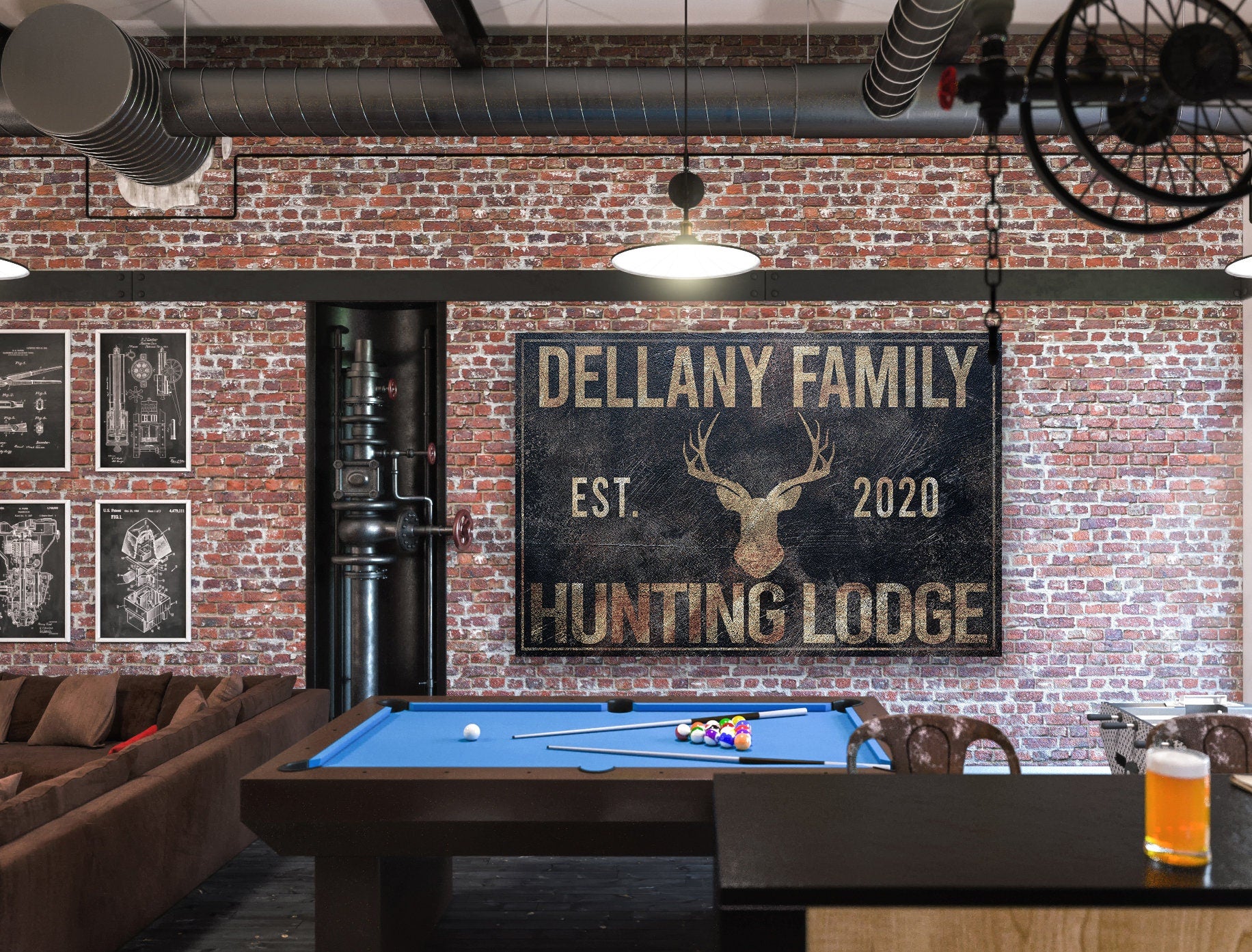 Deer Hunting Sign, Hunting Lodge, Farmhouse Sign, Custom Canvas Sign, Family Name Sign, Farmhouse Decor, Hunting Lodge, Man Cave