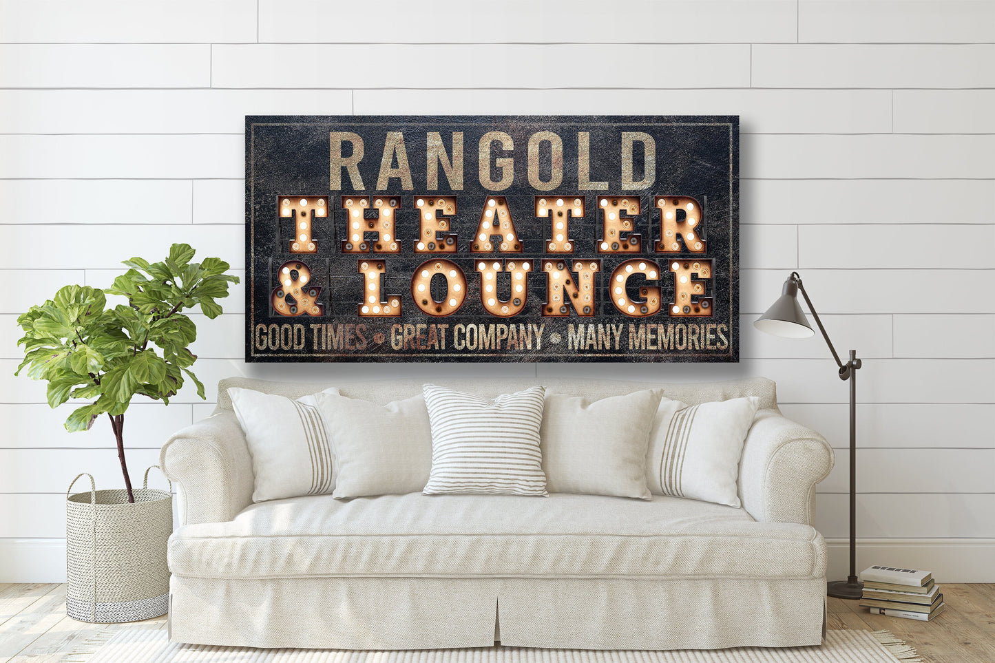 Last Name Sign, Cinema Sign, Theater Lounge Sign, Custom Name Canvas Sign, Family Name Sign, Canvas Print, Movie Room Sign, Media Room
