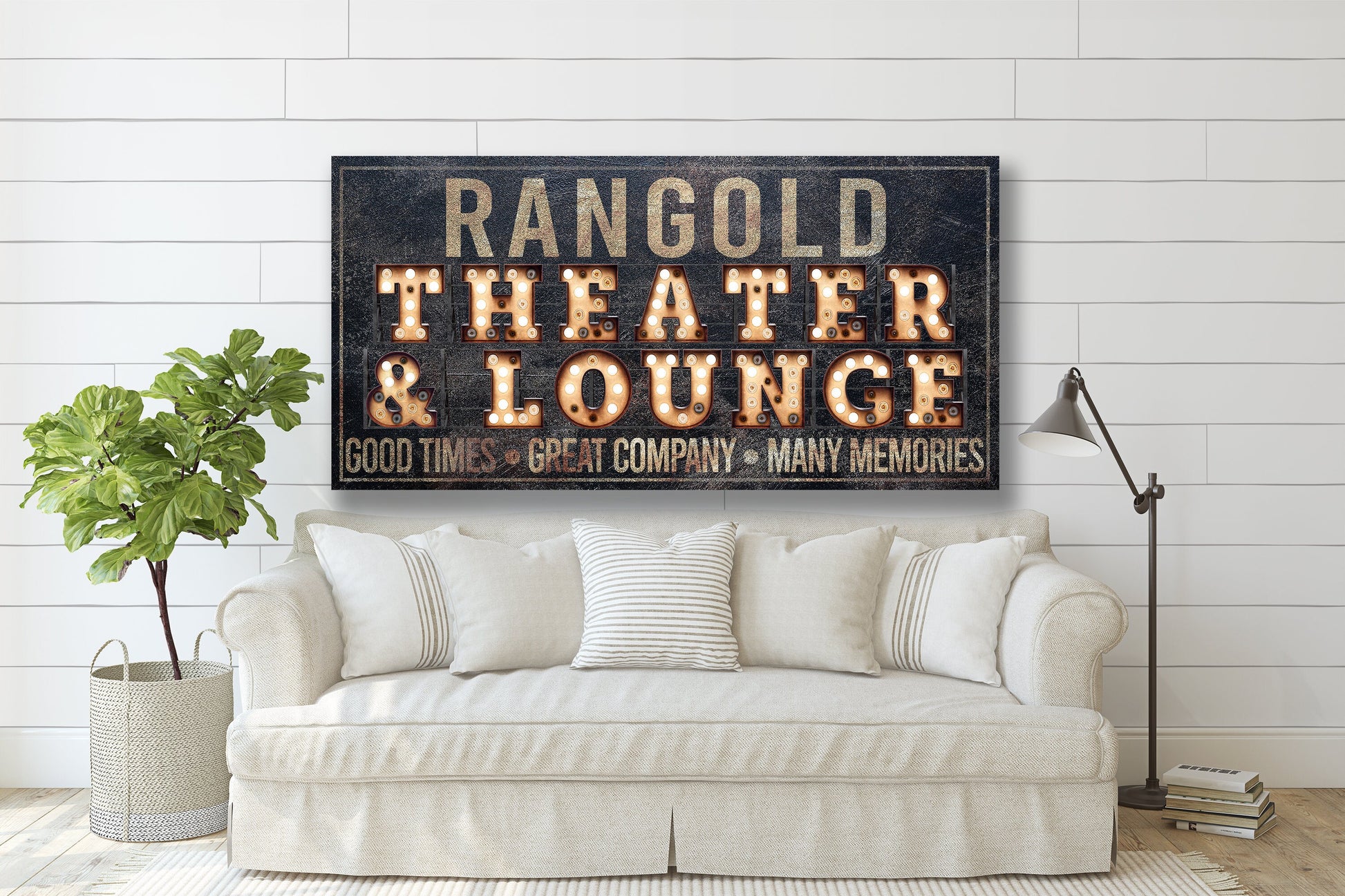 Last Name Sign, Cinema Sign, Theater Lounge Sign, Custom Name Canvas Sign, Family Name Sign, Canvas Print, Movie Room Sign, Media Room