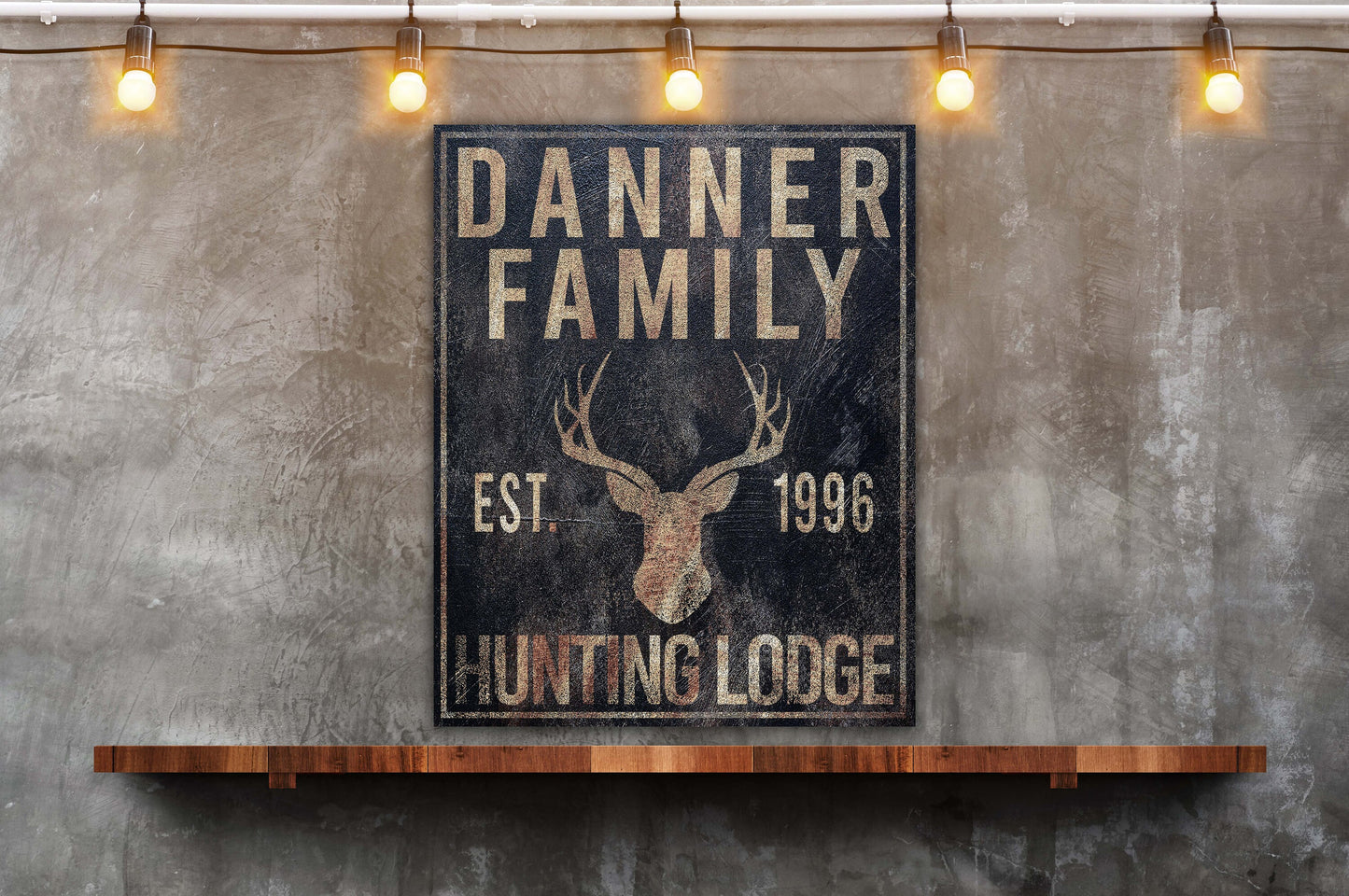 Personalized Deer Hunting Sign, Hunting Lodge, Custom Canvas Sign, Family Name Sign, Farmhouse Decor, Hunting Lodge, Man Cave