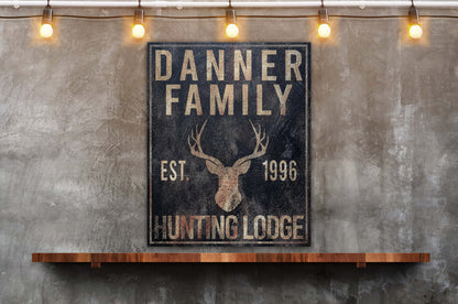 Personalized Deer Hunting Sign, Hunting Lodge, Custom Canvas Sign, Family Name Sign, Farmhouse Decor, Hunting Lodge, Man Cave