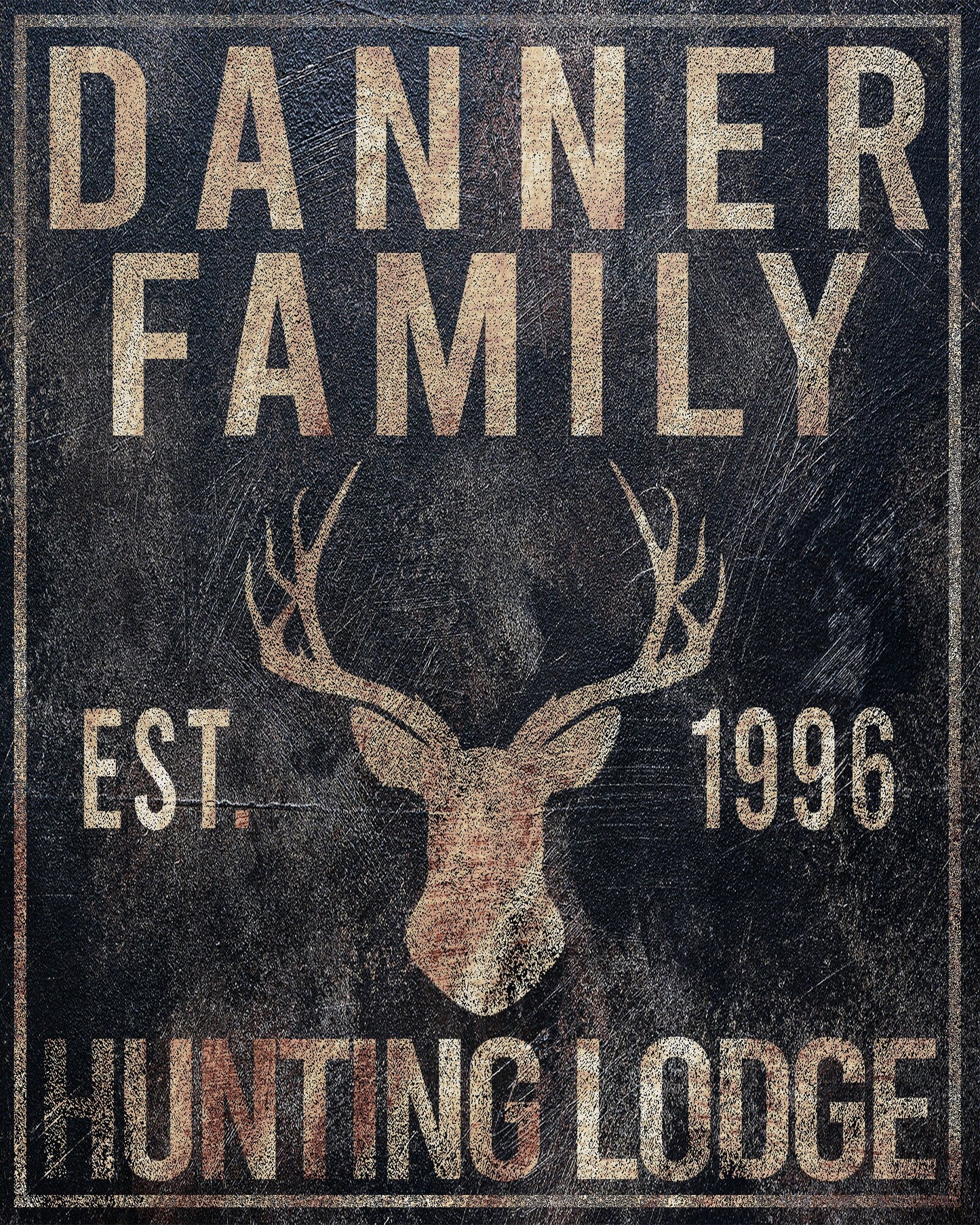 Personalized Deer Hunting Sign, Hunting Lodge, Custom Canvas Sign, Family Name Sign, Farmhouse Decor, Hunting Lodge, Man Cave