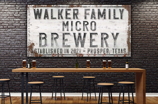 Personalized Brewery Sign, Custom Bar Sign, Bar and Grill, Whiskey Bar Sign, Custom Canvas Print, Game Room Decor,Man Cave, Game Room Sign